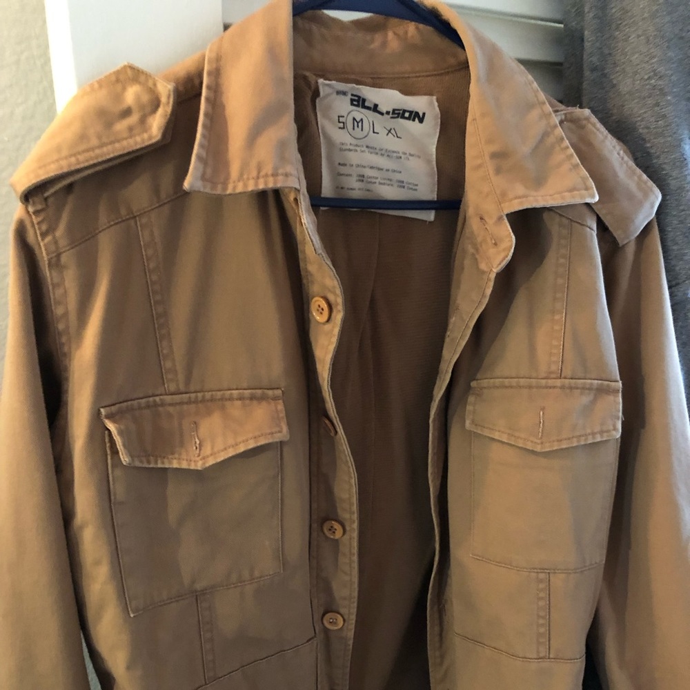 All-son midweight shirt/jacket. Tan color